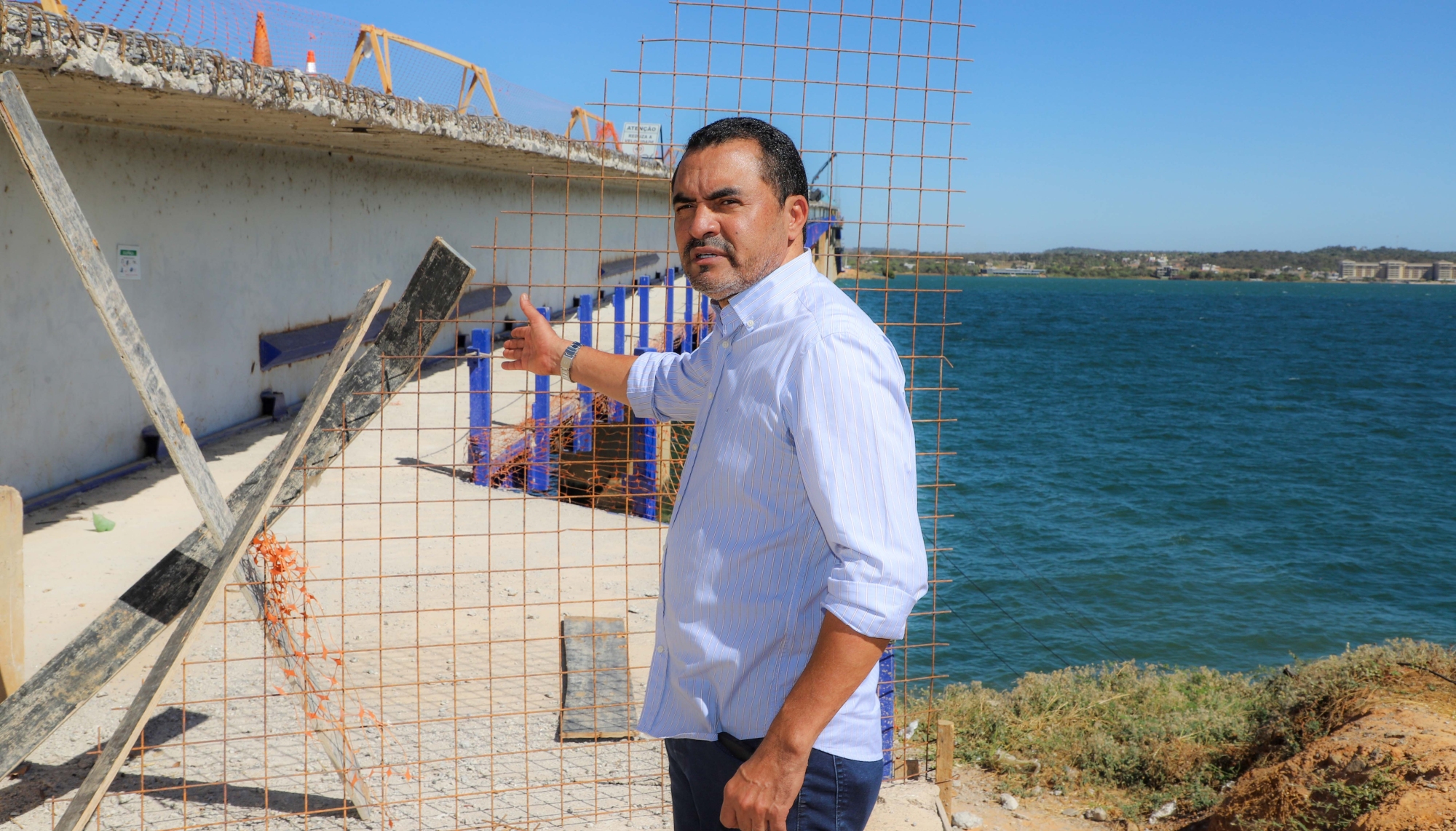 Com 78% de execu&ccedil;&atilde;o, governador Wanderlei Barbosa acompanha avan&ccedil;o das obras na Ponte Governador Jos&eacute; Wilson Siqueira Campos